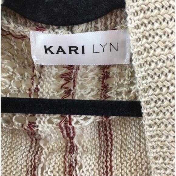 Kari Lyn Striped Boho Cardigan with Fringe Sz L/XL - Picture 7 of 7
